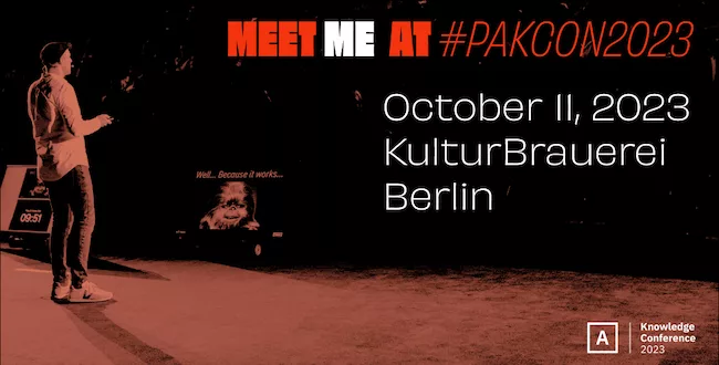 Meet me at #PAKCon2023. October 11, 2023, KulturBrauerei, Berlin